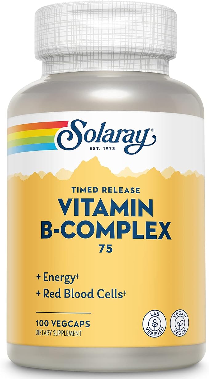 SOLARAY B COMPLEX 75MG 100 VÉGÉCAPS ACTION RETARDÉE