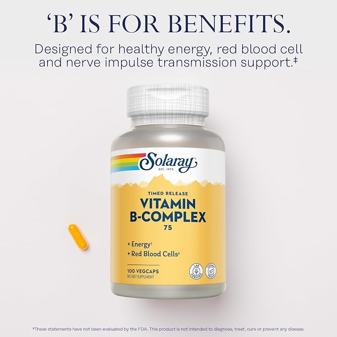SOLARAY B COMPLEX 75MG 100 VÉGÉCAPS ACTION RETARDÉE