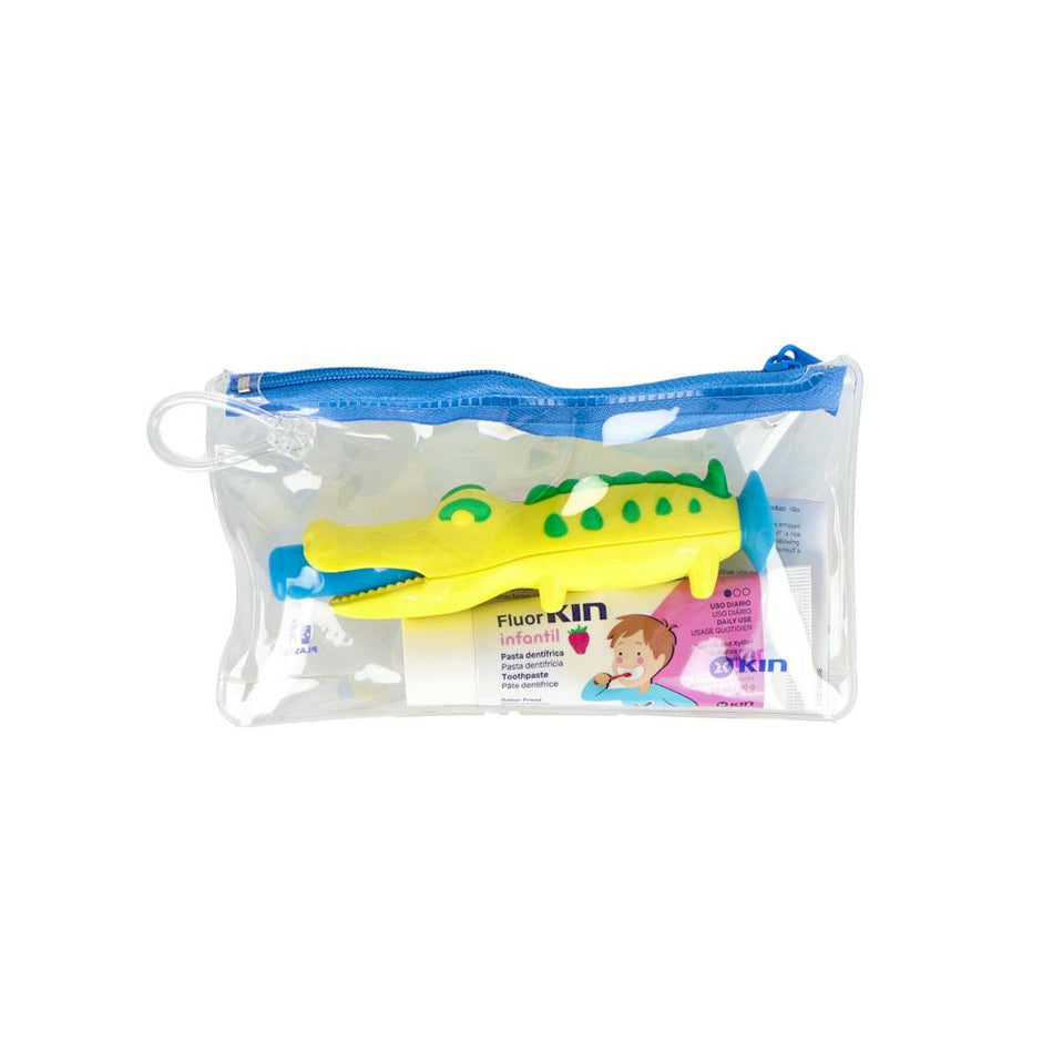 BROSSE À DENTS KIN ENFANT CROCODILE 2-6 ANS VOYAGE+DENTIFRICE 25 G