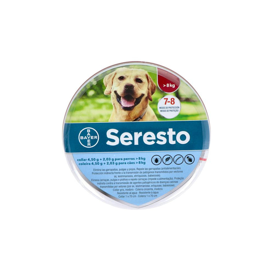 SERESTO COLLIER 4,50 G+2,03 G P/CHIENS >8 KG VET