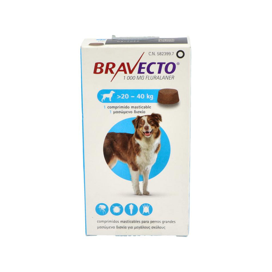 BRAVECTO GOSOS L 1000 MG 20-40 KG 1 COMP MAST VET
