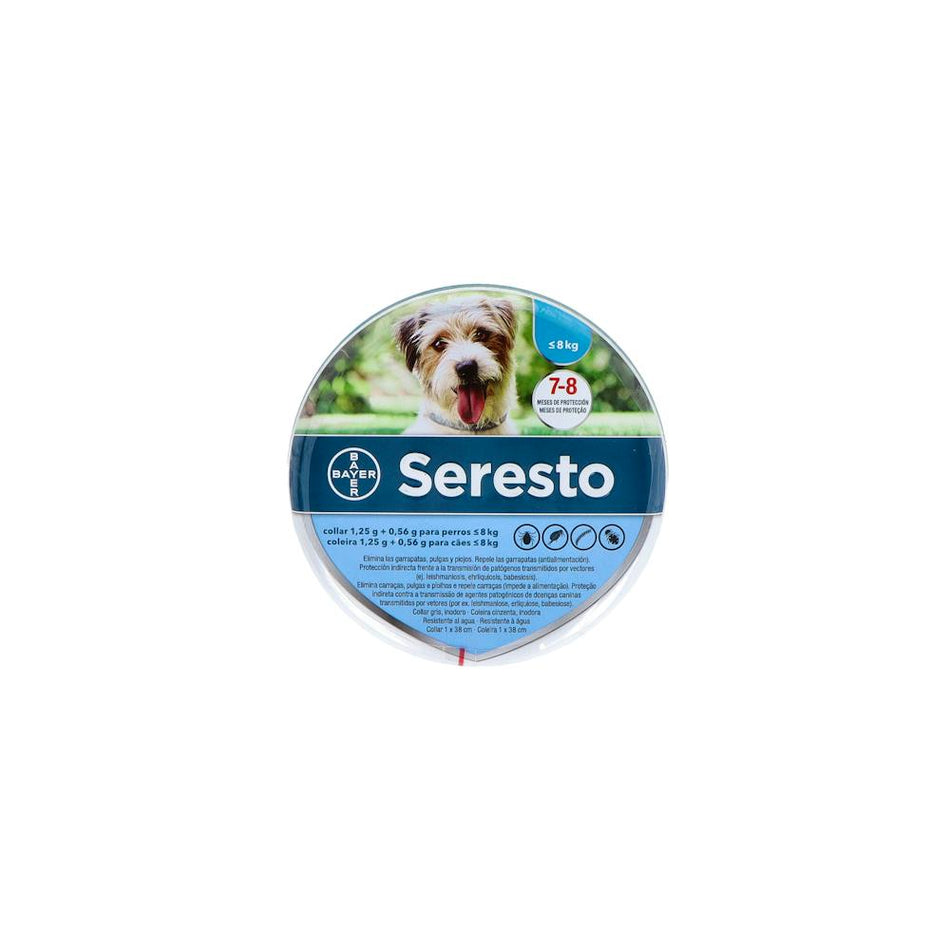 SERESTO COLLIER 1,25 G+0,56 G P/CHIENS JUSQU'À 8 KG VET