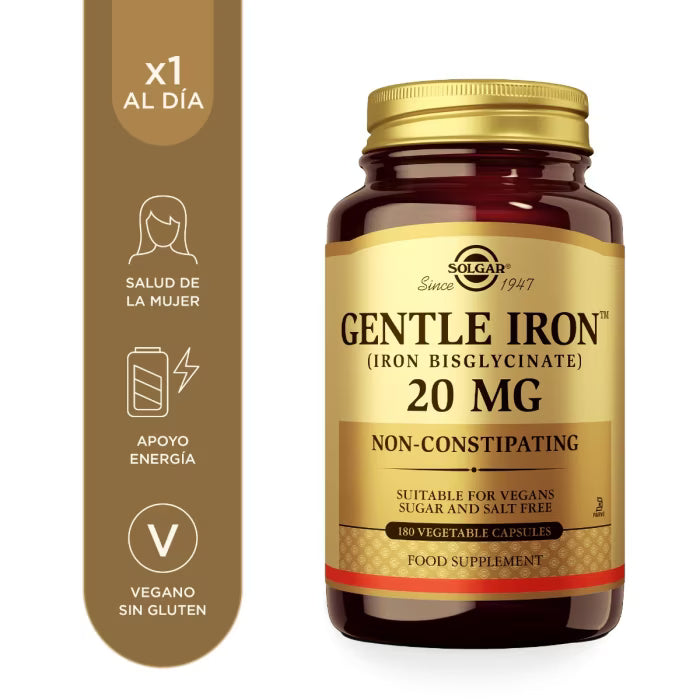 SOLGAR GENTLE IRON (HIERRO) 20MG 180 CAP